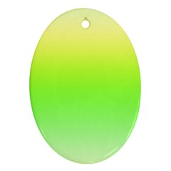 Lemon Yellow And Lime Green Gradient Ombre Color Ornament (oval) by SpinnyChairDesigns