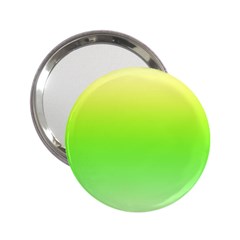 Lemon Yellow And Lime Green Gradient Ombre Color 2 25  Handbag Mirrors by SpinnyChairDesigns