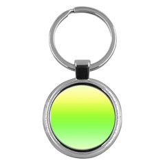 Lemon Yellow And Lime Green Gradient Ombre Color Key Chain (round) by SpinnyChairDesigns
