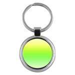 Lemon Yellow and Lime Green Gradient Ombre Color Key Chain (Round) Front