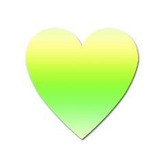 Lemon Yellow And Lime Green Gradient Ombre Color Heart Magnet by SpinnyChairDesigns