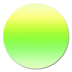 Lemon Yellow And Lime Green Gradient Ombre Color Magnet 5  (round) by SpinnyChairDesigns