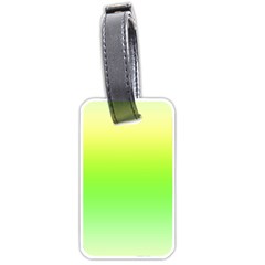 Lemon Yellow And Lime Green Gradient Ombre Color Luggage Tag (one Side) by SpinnyChairDesigns