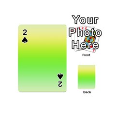 Lemon Yellow And Lime Green Gradient Ombre Color Playing Cards 54 Designs (mini)