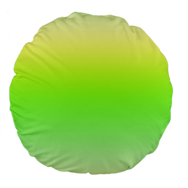 Lemon Yellow and Lime Green Gradient Ombre Color Large 18  Premium Flano Round Cushions