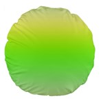 Lemon Yellow and Lime Green Gradient Ombre Color Large 18  Premium Flano Round Cushions Back
