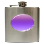 Plum and Violet Purple Gradient Ombre Color Hip Flask (6 oz) Front