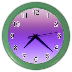 Plum And Violet Purple Gradient Ombre Color Color Wall Clock by SpinnyChairDesigns