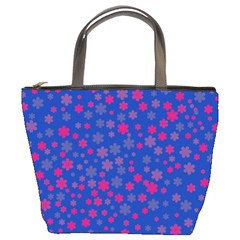Bisexual Pride Tiny Scattered Flowers Pattern Bucket Bag by VernenInk