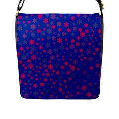 Bisexual Pride Tiny Scattered Flowers Pattern Flap Closure Messenger Bag (l)