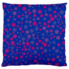 Bisexual Pride Tiny Scattered Flowers Pattern Large Flano Cushion Case (two Sides) by VernenInk
