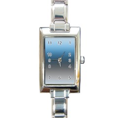 Sky Blue And Grey Color Gradient Ombre Rectangle Italian Charm Watch by SpinnyChairDesigns