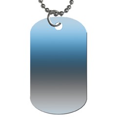 Sky Blue And Grey Color Gradient Ombre Dog Tag (one Side) by SpinnyChairDesigns