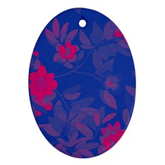 Bi Floral-pattern-background-1308 Oval Ornament (Two Sides)