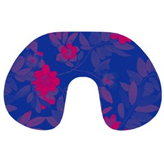 Bi Floral-pattern-background-1308 Travel Neck Pillow by VernenInk