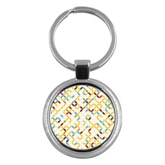 Tekstura-seamless-retro-pattern Key Chain (round) by Sobalvarro