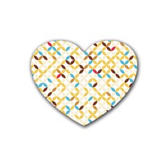 Tekstura-seamless-retro-pattern Rubber Coaster (heart)  by Sobalvarro