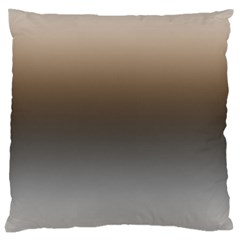 Brown And Grey Gradient Ombre Color Large Cushion Case (two Sides) by SpinnyChairDesigns