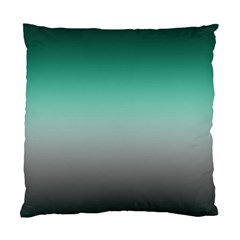 Teal Green And Grey Gradient Ombre Color Standard Cushion Case (two Sides) by SpinnyChairDesigns