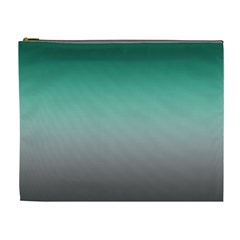 Teal Green And Grey Gradient Ombre Color Cosmetic Bag (xl) by SpinnyChairDesigns