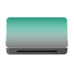 Teal Green And Grey Gradient Ombre Color Memory Card Reader With Cf by SpinnyChairDesigns