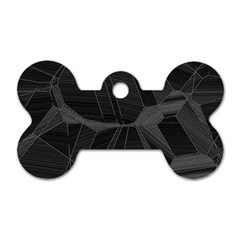 Black Tourmaline Stone Geometric Pattern Dog Tag Bone (two Sides) by SpinnyChairDesigns