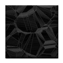 Black Tourmaline Stone Geometric Pattern Face Towel by SpinnyChairDesigns