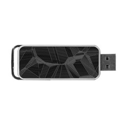 Black Tourmaline Stone Geometric Pattern Portable USB Flash (One Side)