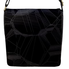 Black Tourmaline Stone Geometric Pattern Flap Closure Messenger Bag (S)