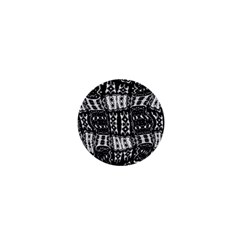 Abstract Black And White Stripes Checkered Pattern 1  Mini Magnets by SpinnyChairDesigns