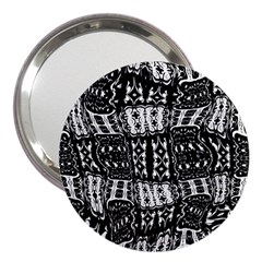 Abstract Black And White Stripes Checkered Pattern 3  Handbag Mirrors by SpinnyChairDesigns