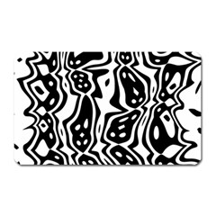 Black And White Abstract Stripe Pattern Magnet (rectangular) by SpinnyChairDesigns