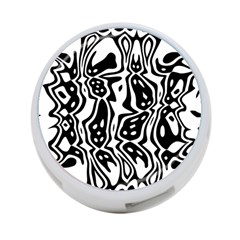 Black And White Abstract Stripe Pattern 4-port Usb Hub (one Side) by SpinnyChairDesigns