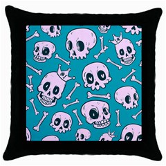 Skull Throw Pillow Case (black) by Sobalvarro