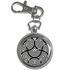 Abstract Black And White Shell Pattern Key Chain Watches by SpinnyChairDesigns