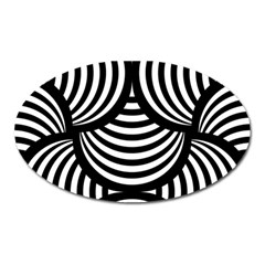 Abstract Black And White Shell Pattern Oval Magnet by SpinnyChairDesigns