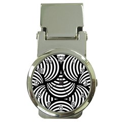 Abstract Black And White Shell Pattern Money Clip Watches by SpinnyChairDesigns