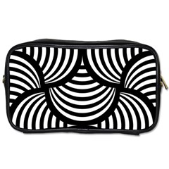 Abstract Black And White Shell Pattern Toiletries Bag (one Side) by SpinnyChairDesigns