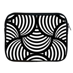 Abstract Black And White Shell Pattern Apple Ipad 2/3/4 Zipper Cases by SpinnyChairDesigns