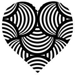 Abstract Black And White Shell Pattern Wooden Puzzle Heart by SpinnyChairDesigns