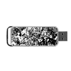 Black And White Grunge Stone Portable Usb Flash (one Side) by SpinnyChairDesigns