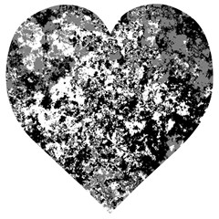 Black And White Grunge Stone Wooden Puzzle Heart by SpinnyChairDesigns