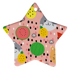 Cats And Fruits  Ornament (star) by Sobalvarro