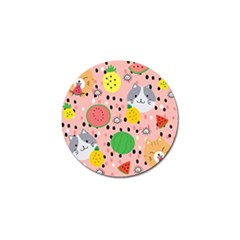 Cats And Fruits  Golf Ball Marker by Sobalvarro