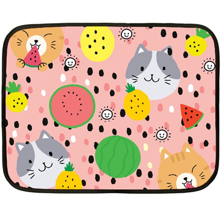 Cats and fruits  Fleece Blanket (Mini)