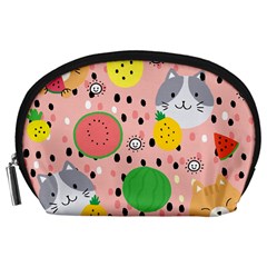 Cats And Fruits  Accessory Pouch (large) by Sobalvarro