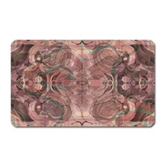 Tea Rose Pink And Brown Abstract Art Color Magnet (rectangular) by SpinnyChairDesigns