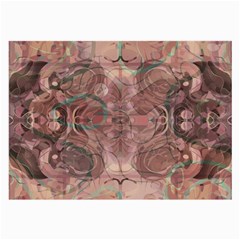 Tea Rose Pink And Brown Abstract Art Color Large Glasses Cloth (2 Sides) by SpinnyChairDesigns