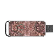 Tea Rose Pink And Brown Abstract Art Color Portable Usb Flash (one Side) by SpinnyChairDesigns