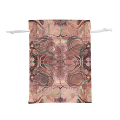 Tea Rose Pink And Brown Abstract Art Color Lightweight Drawstring Pouch (m) by SpinnyChairDesigns